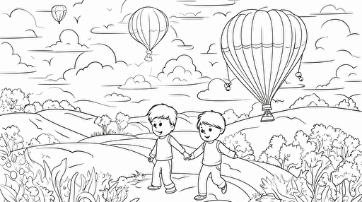 coloring sheet for children, vector art, white background, outdoor animations