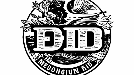 a plain logo that reads: "FDJ Publishing" black and white vector style, in woodcut drawing, on a white background