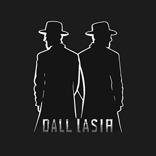 a line-art, minimalist, simple, vector logo for a directing duo of two tall jews