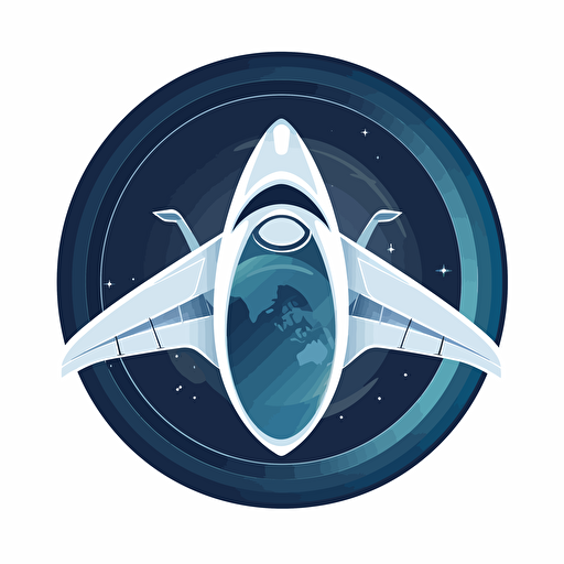 A corporate logo for a space transport company, vector design, with no text