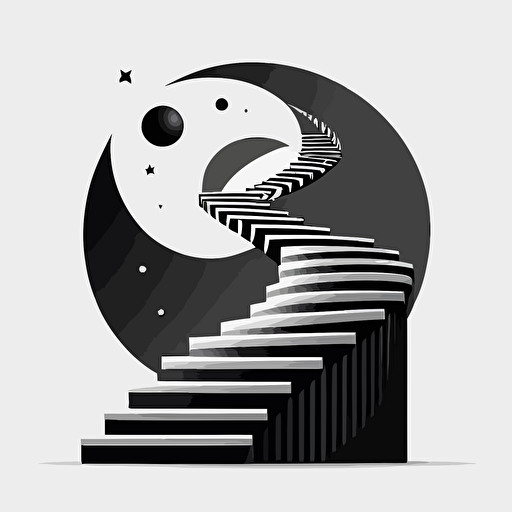 a black and white simple vector logo of stairs