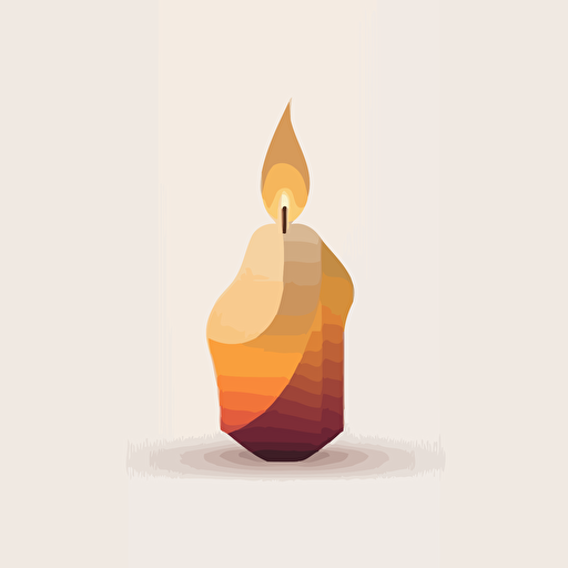 simple logo, vector, icon, candle related, warm colors, white background, no text