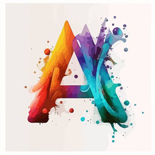 symbolic, iconic logo of (A) and (H) , colorful vector, on white background