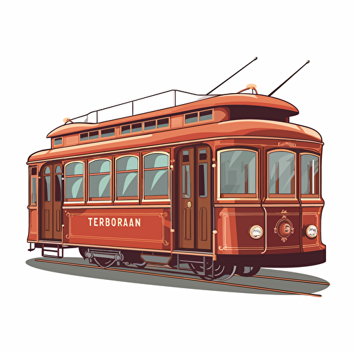 vector art of a melbounre tram, vector style