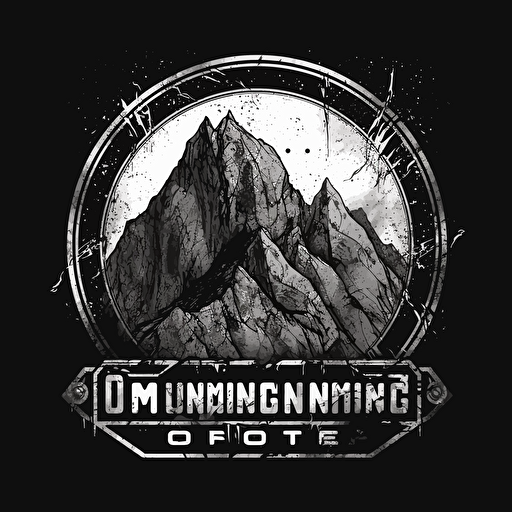 logo for an off world mining company, science fiction, futuristic design, grungy, Vector image