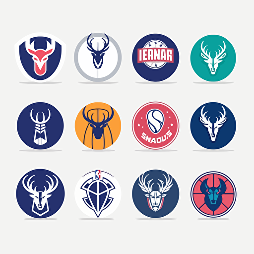 nba team logo, nba logos style logo, flat design, blue stake, vector render