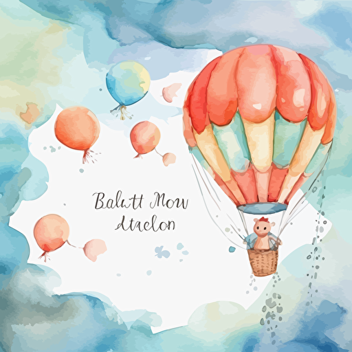 baby shower invitation, watercolor, vector
