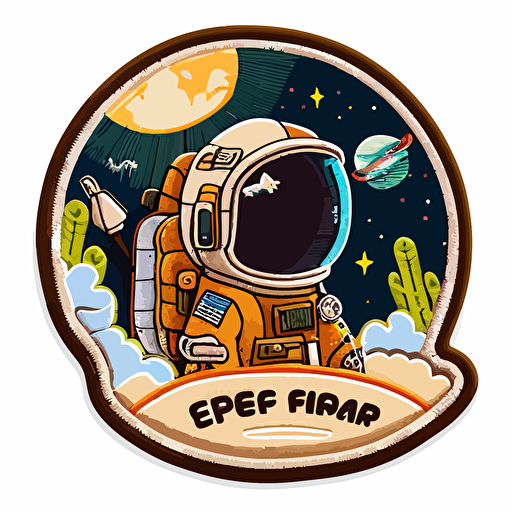 space explorer patch, vector, cute, 2d, no text