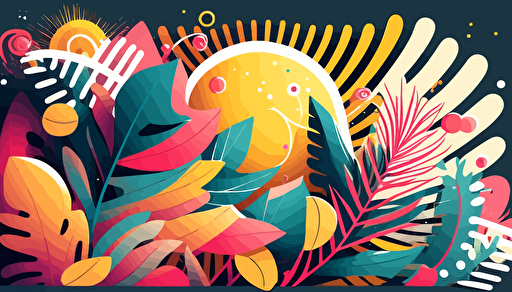 abstraction, summer, party, garden, summer vibes,vector