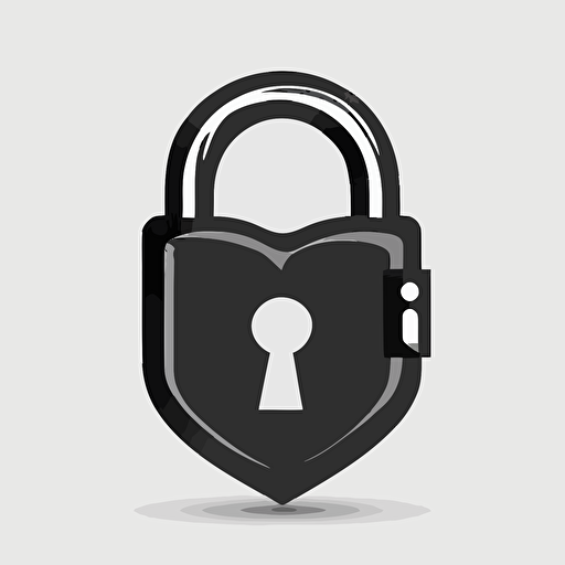 padlock vector icon, flat, black ink vector, white background