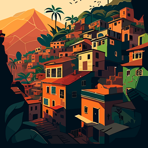 a vector illustration of a brazilian favela