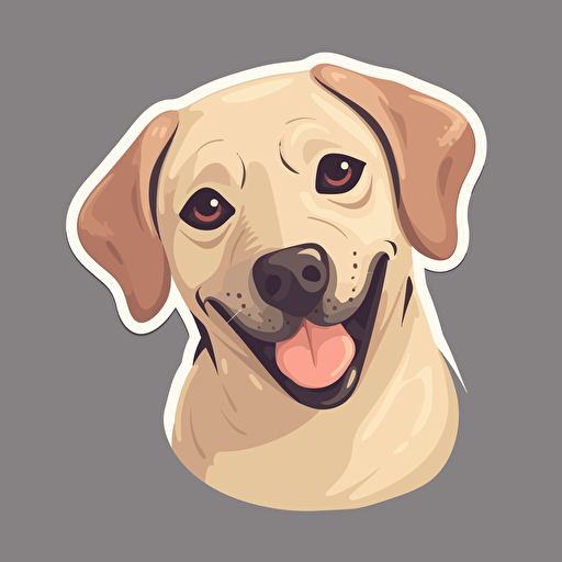 cute labrador retriever flat vector, sticker