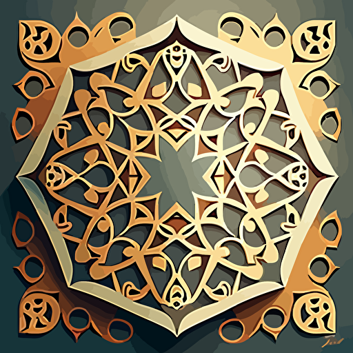 abstract vector Islamic ornament without using gradients and shadows, modern flat design
