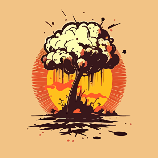 atomic bomb doodle vector ilustration
