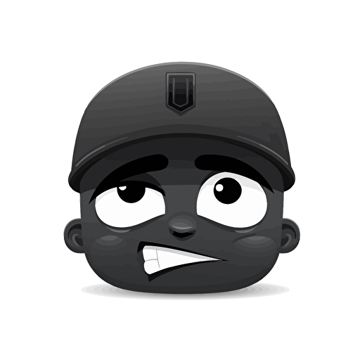 vector image of a black face with a sad teary eyes and an happy smiling mouth showing a sad happy emotion wearing a visor hat on white background