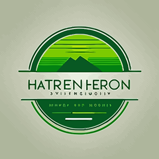 design a simple flat logo for company named Green Horizon, minimum details, vector, use just green line, no color fill.