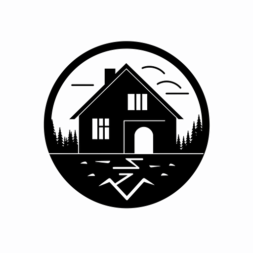 Logo house black and white modern vectorized simple logo