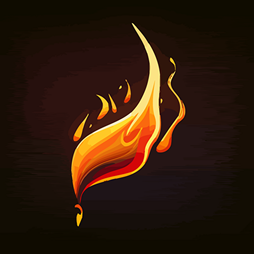 very simple vector image, simple lick of flame