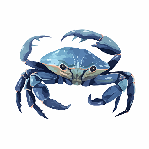 blue crab, flat vector