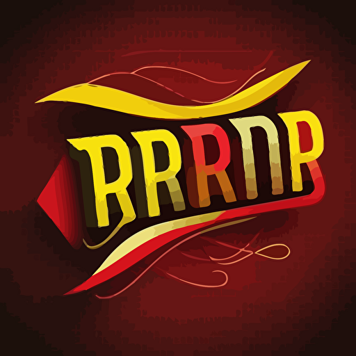 create a vector based text logo for a company named "TREND" but write the R backwards, using red and yellow as the colors