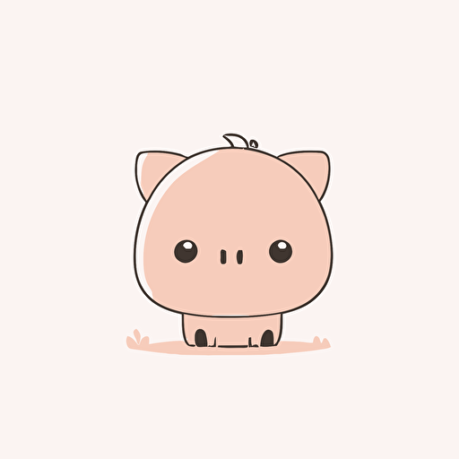 cute pig kawaii style, vector, high resolution, minimalistic, simple, white background