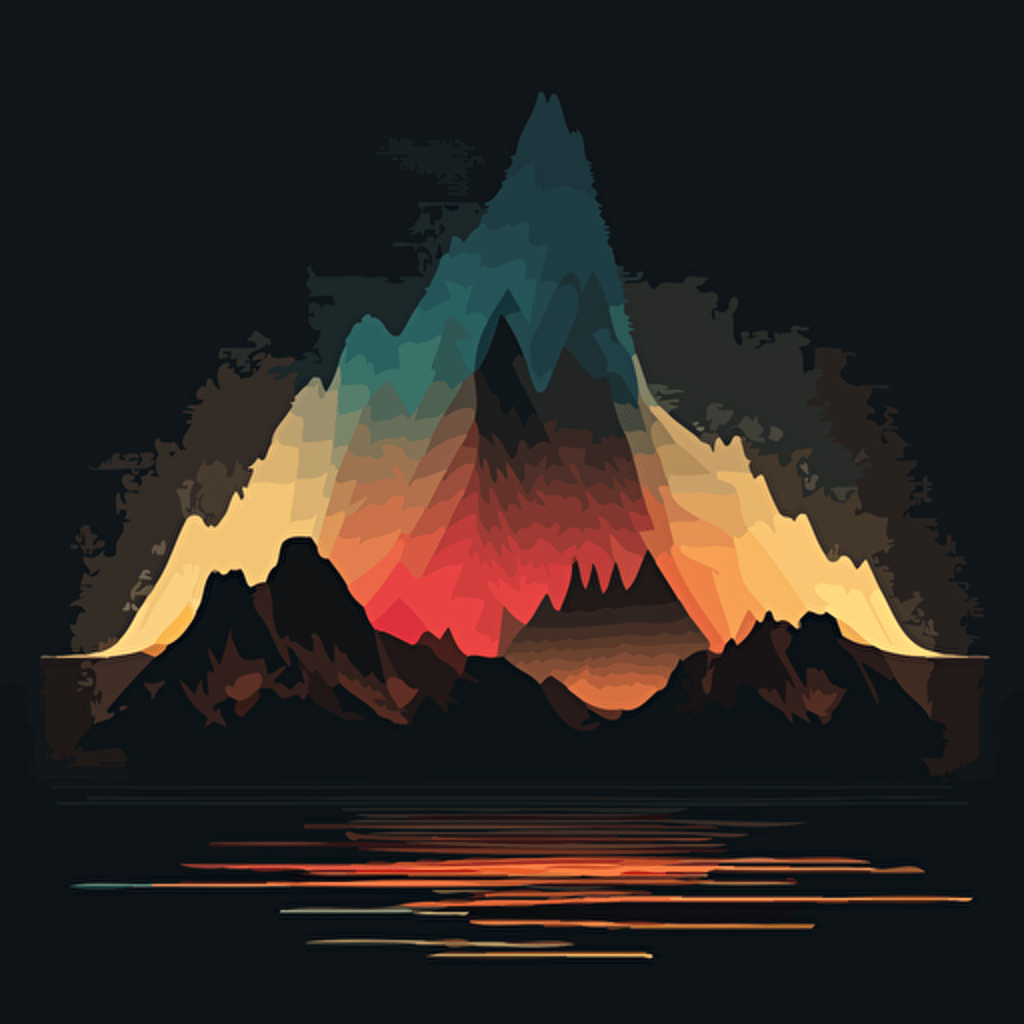 simple vector art of digital histogram mountain