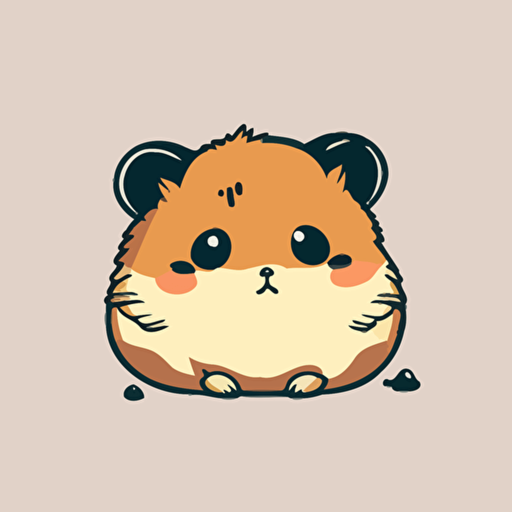 cute hampster kawaii style, vector, simple, high quality
