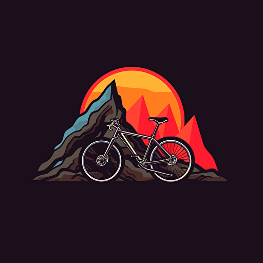 a mountain bike mixed with a racing bike vector flat logo