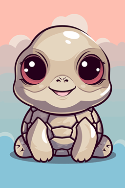 cute turtle kawaii chibi vector style