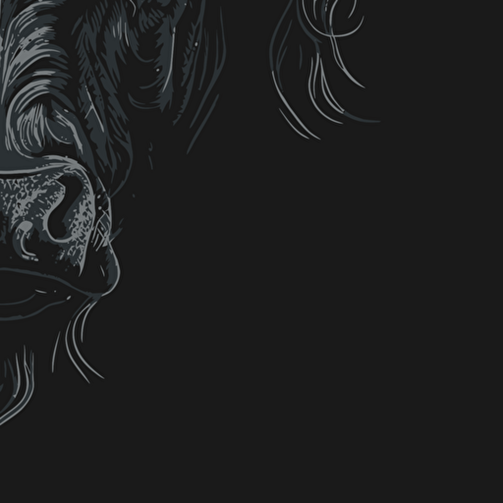 bull head, vector style, detailed, black background,
