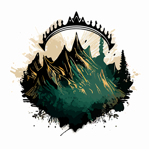 vector logo of a crown made of mountain peaks