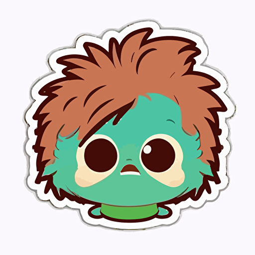 Very cute Zarigüeya pixar style, 2d flat design, vector, cut sticker