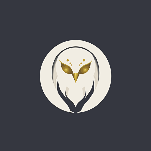 minimalist abstract white barn owl mask, vector, logo