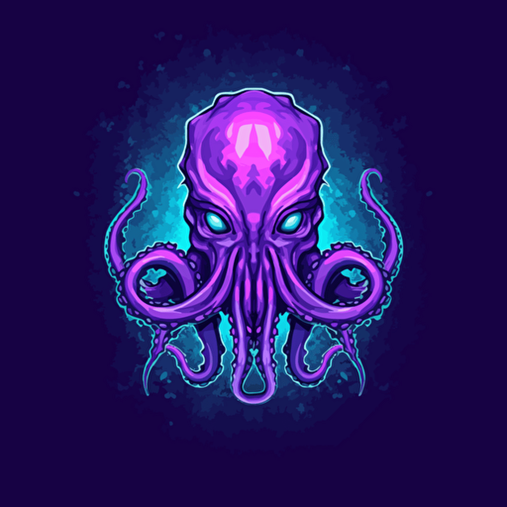 a vectoriel logo of a octopus for esport team