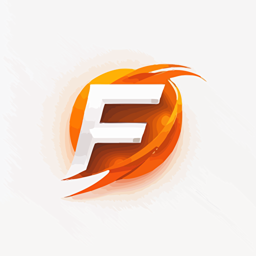 Simple logo design, The letter F is orange inside a wikipedia, vector, esports, company logo, white background
