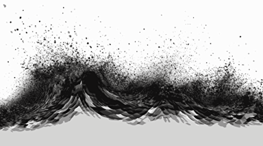 isolated black vector illustration Abstract Futuristic Wave Particles, white solid background, ultra detail, ultra high resolution