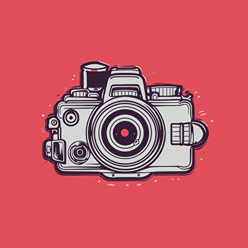 very simple line drawing logo video camera, vector