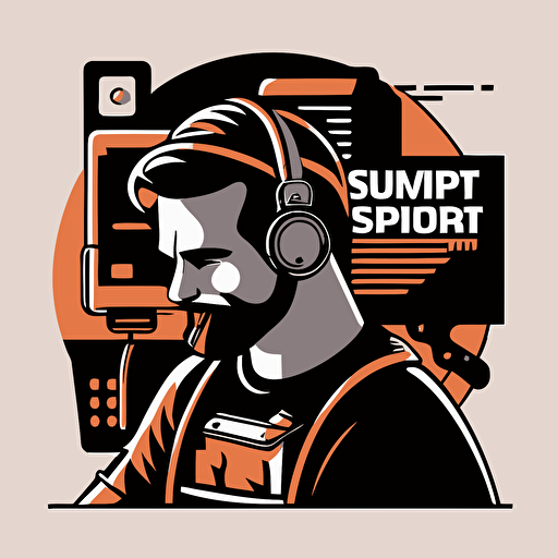 simple vector IT support illustration