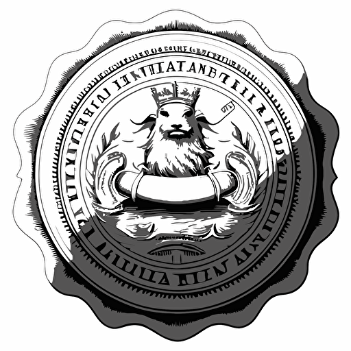 a black and white vector of a notary seal with king neptune in the center