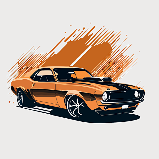 muscle car simple vector