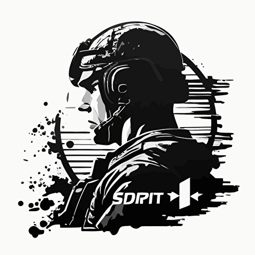 sprint icon, vector art, call of duty perk, black and white logo, no text