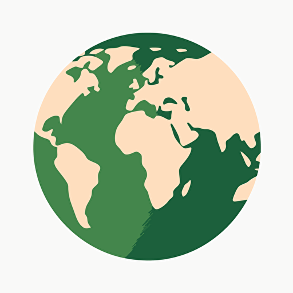 a simple globe logo inspired by pangea, vector, minimal, no text