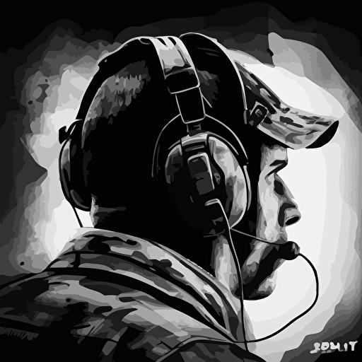 ears, call of duty perk, vector, black and white