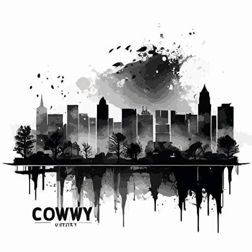 black and white vector skyline of Conway, SC