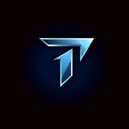 professional, dark blue color dominant, flat vector art logo made of 2 letters "T", both letters present and visible on the logo, both letters T combined together creatively like so "TT", pure black background