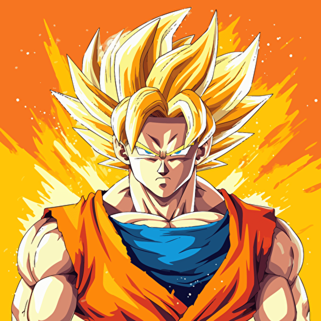 vector drawing of super saiyan Goku