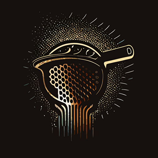 vector logo use of a bar strainer in silhouette.