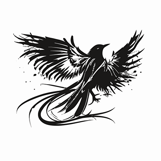 a timeless modern logo of a birds spread wings black vector white background