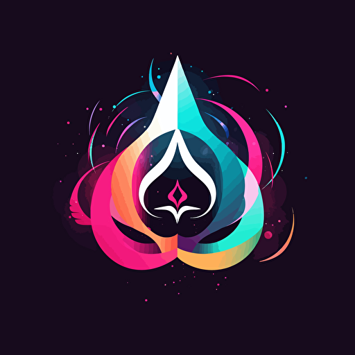 minimalist logo, digital magic, magic effects, vector, psychadelic