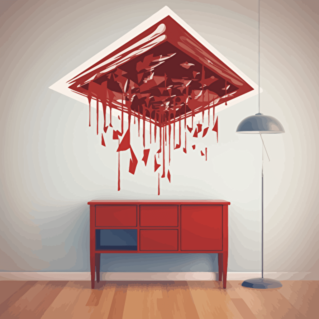 upside down room 2d simple die-cut sticker vector art